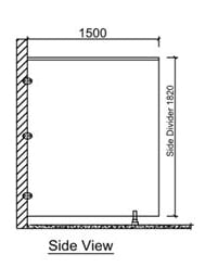 toilet cubicle size side